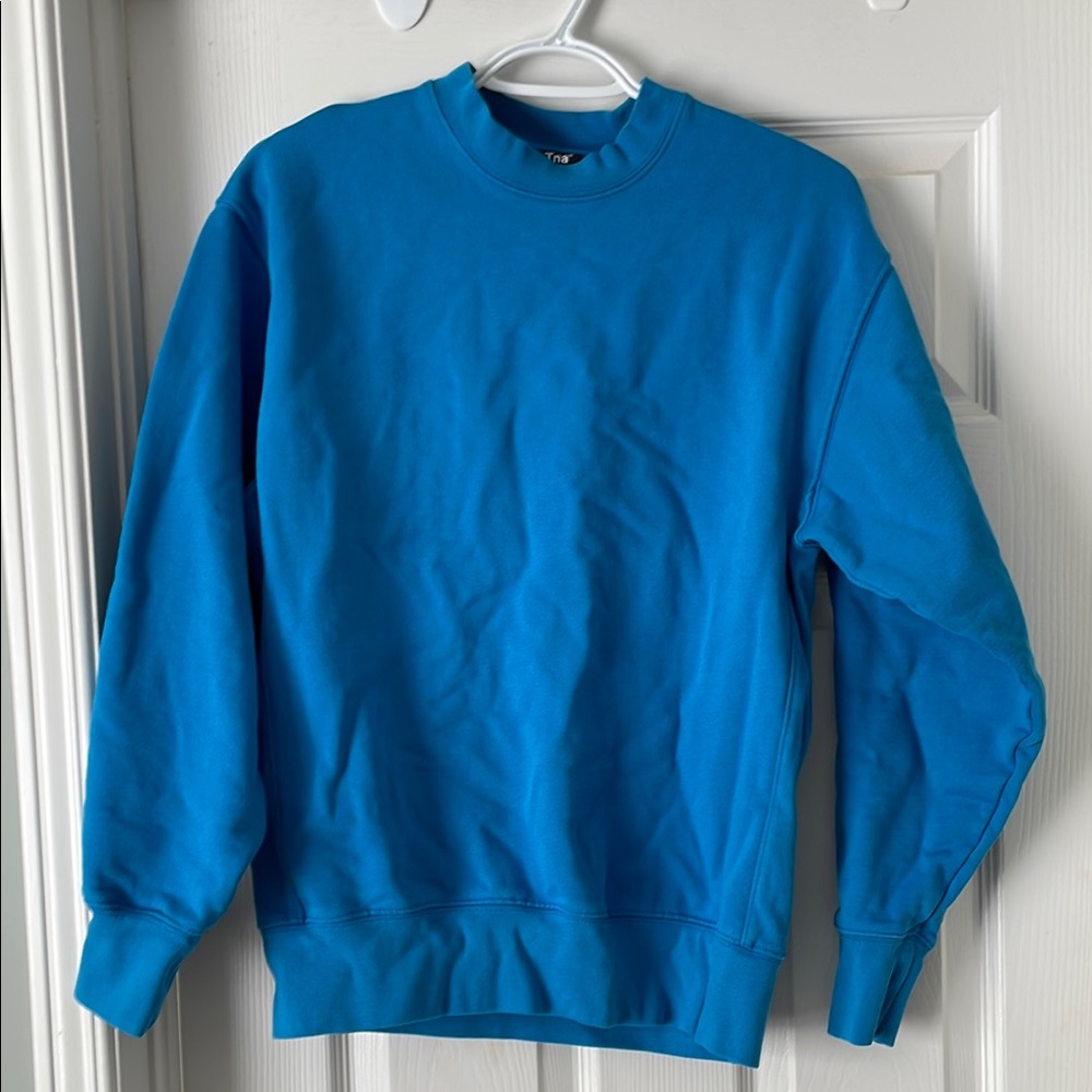 TNA ARITZIA TURQUOISE Blue BOYFRIEND Sweatshirt